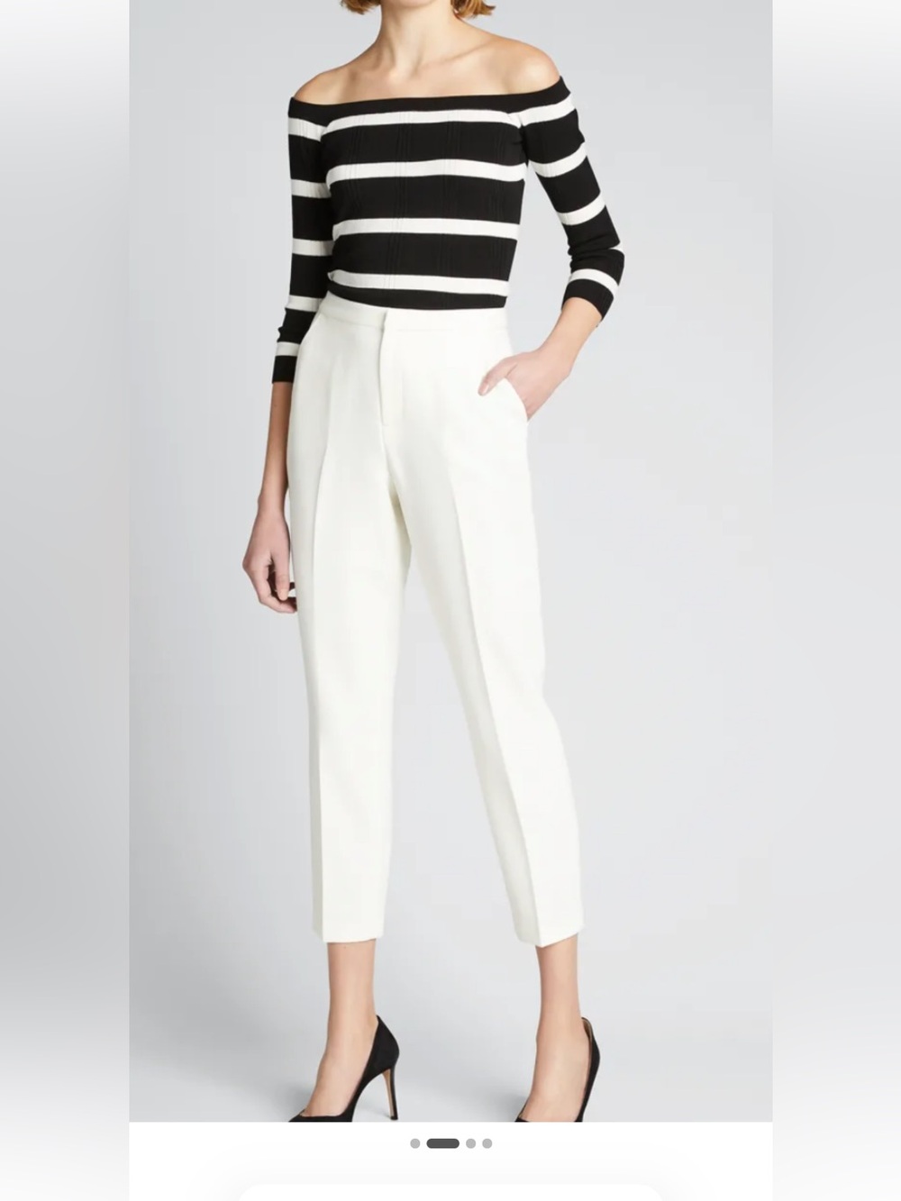 L'AGENCE
Conner Striped Off-Shoulder Sweater